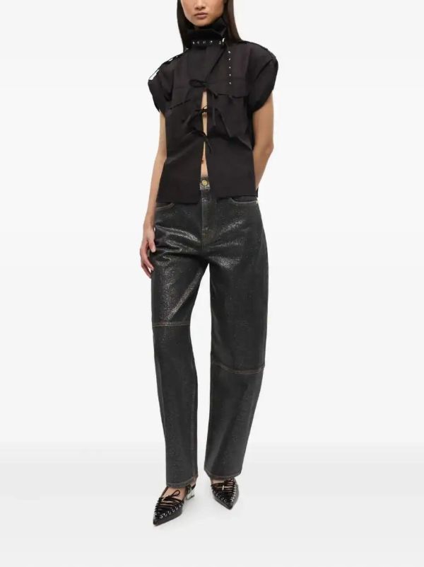 GANNI Foil Stary Jeans | Browns Straight-Leg Jeans