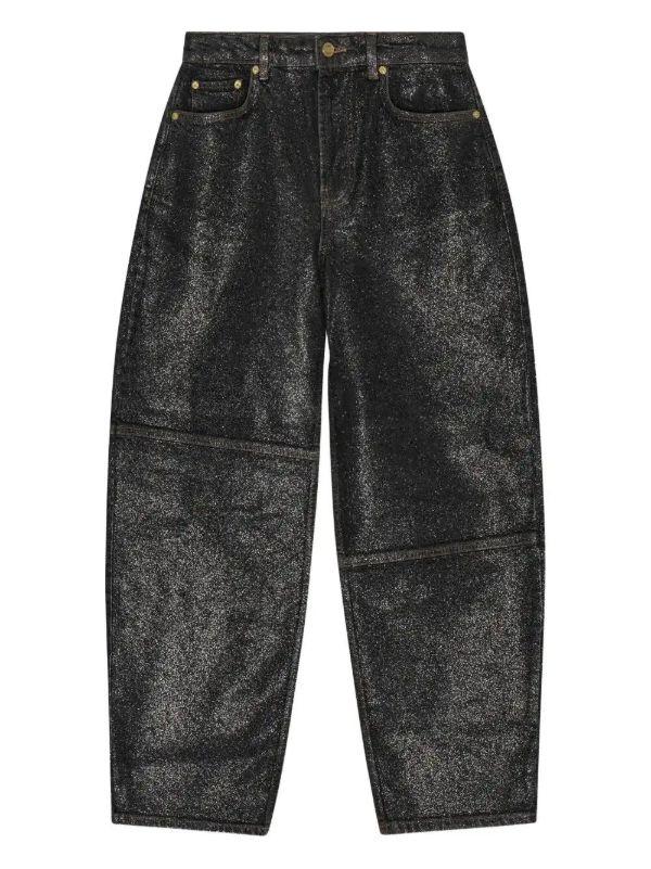 GANNI Foil Stary jeans | Browns Straight-Leg Jeans