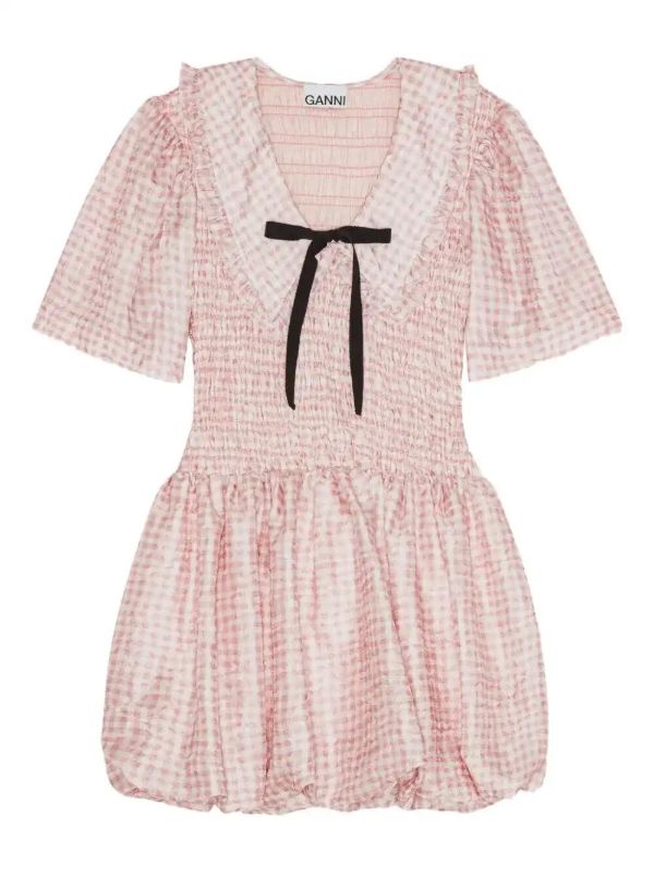 GANNI ruffled smocked mini dress | Browns Day Dresses