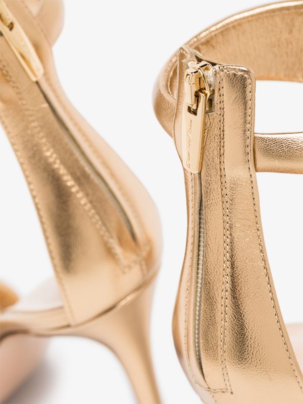 Gianvito Rossi Gold Bijoux 105 Leather Sandals | Browns Sandals