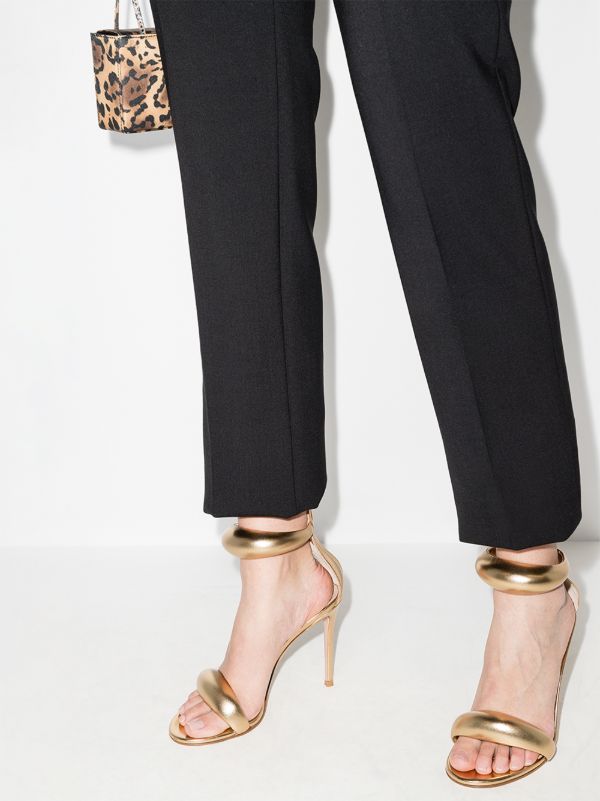 Gianvito Rossi Gold Bijoux 105 Leather Sandals | Browns Sandals