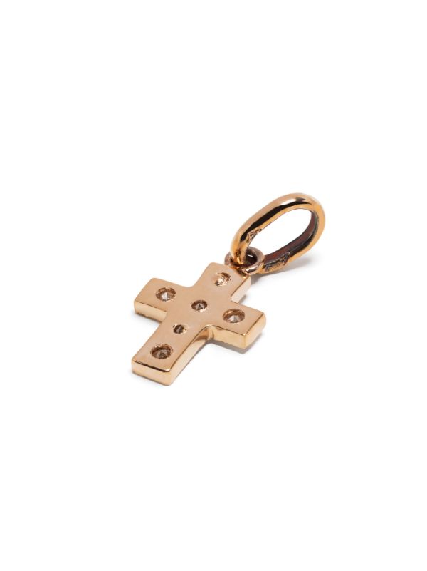 Gigi Clozeau 18K Rose Gold Cross Diamond Pendant | Browns Fine Charms