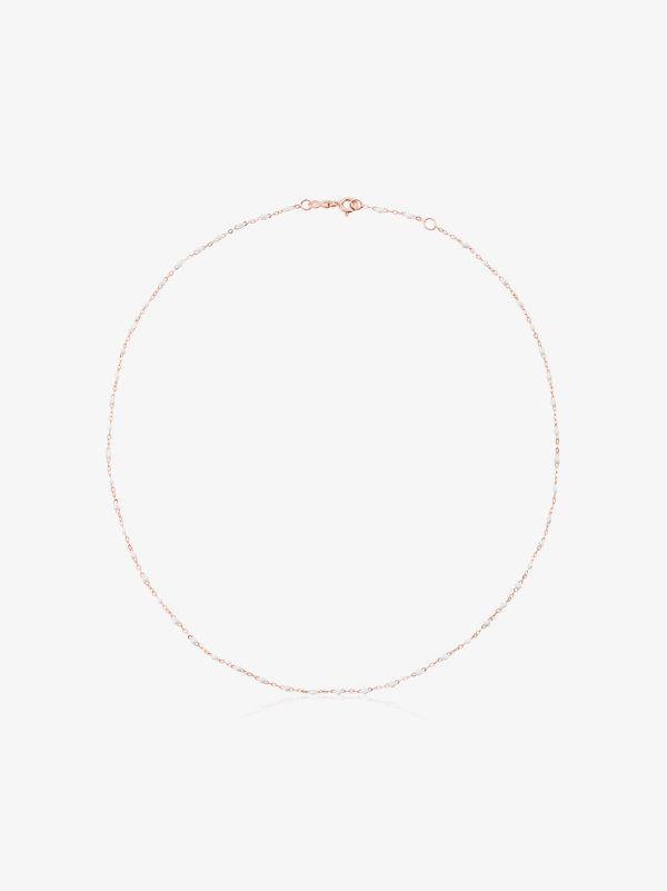 Gigi Clozeau white 18kt rose gold beaded necklace | Browns Necklaces Gigi Clozeau white 18kt rose gold beaded necklace | Browns Necklaces
