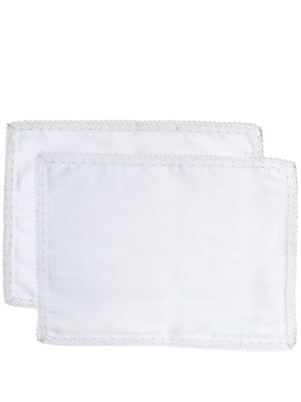 Gohar World Crochet Trim Placemats (Set of Two) | Browns Table Linen
