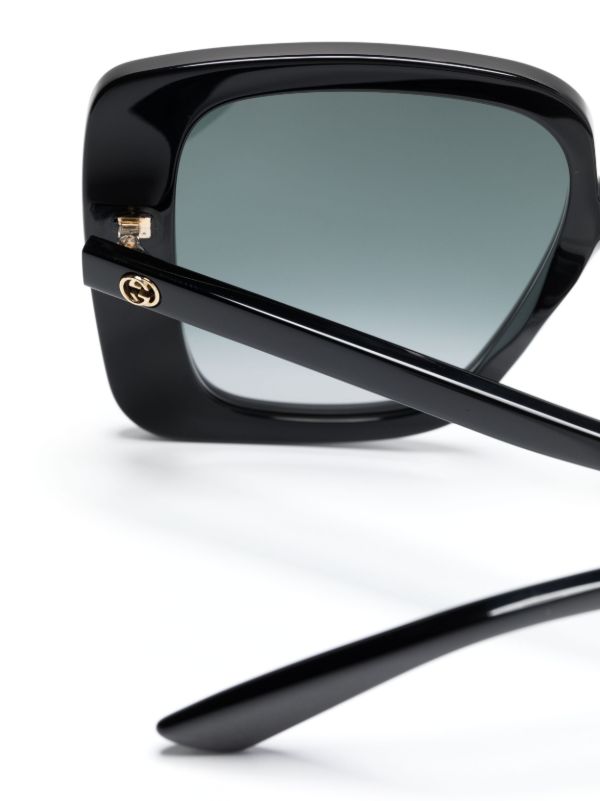 Gucci Eyewear Black Oversize Square-frame Sunglasses | Browns Sunglasses