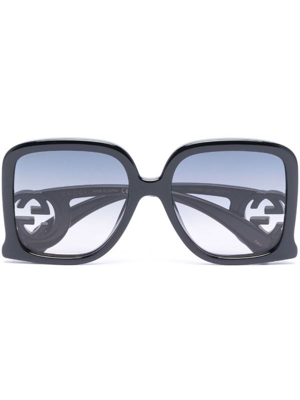 Gucci Eyewear black oversized square sunglasses | Browns Sunglasses Gucci Eyewear black oversized square sunglasses | Browns Sunglasses