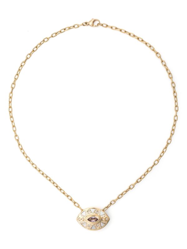 Harwell Godfrey 18K Yellow Gold Cleopatra’s Eye Diamond And Amethyst Necklace | Browns Fine Necklaces