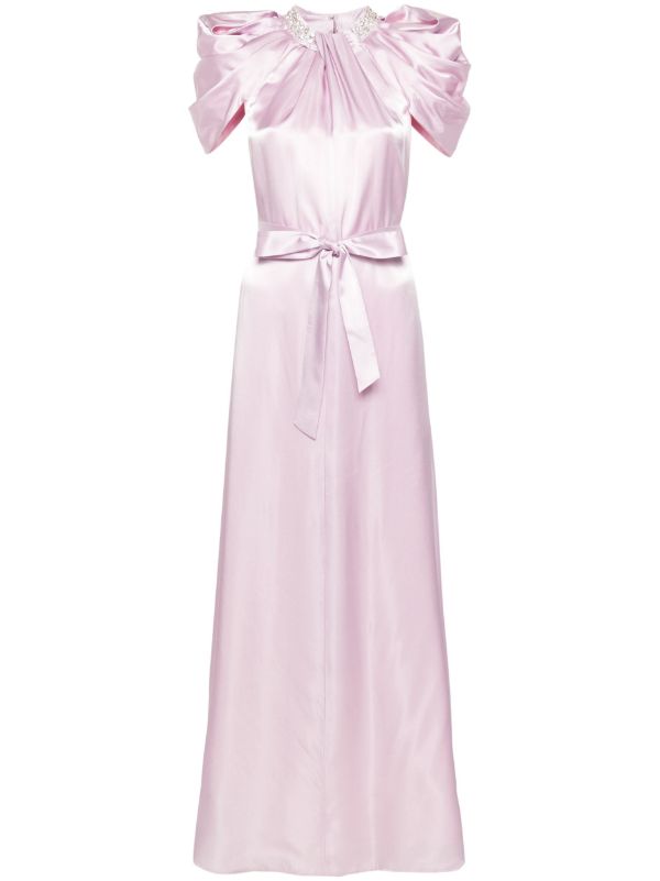 Huishan Zhang Purple Crystal-Embellished Satin Gown | Browns Cocktail & Party Dresses