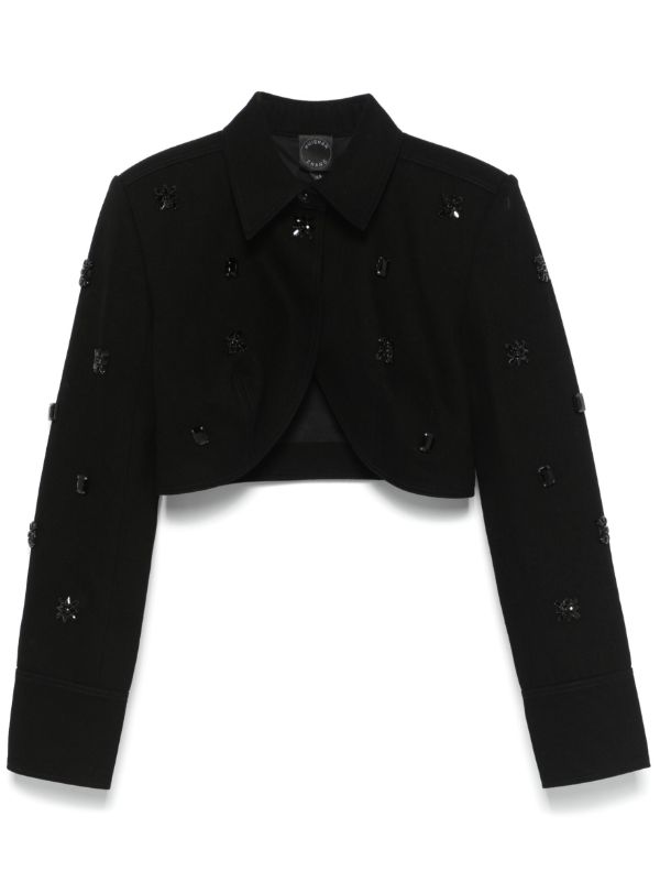 Huishan Zhang stone-embroidered bolero jacket | Browns Cropped Jackets