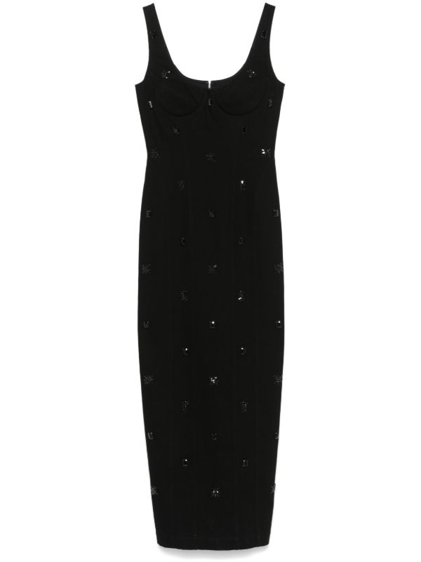Huishan Zhang stone-embroidered maxi dress | Browns Cocktail & Party Dresses