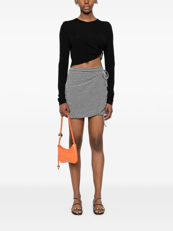 Hunza G Checked Sarong Mini Skirt | Browns Fitted Skirts