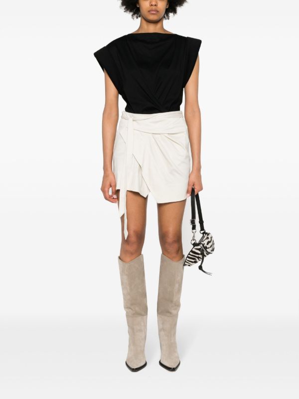 ISABEL MARANT White Berecine Wrap Mini Skirt | Browns Asymmetric & Draped Skirts