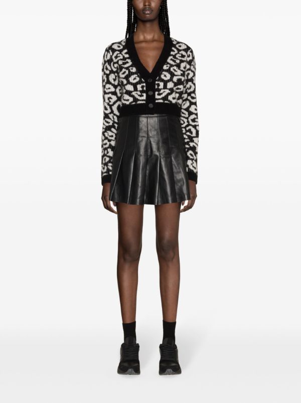 J.Lindeberg Black Mallory Leopard-pattern Cardigan | Browns Cardigans