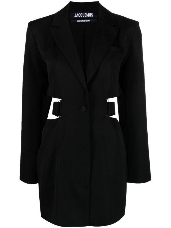 Jacquemus Black Bari Wool Mini Dress | Browns Cocktail & Party Dresses
