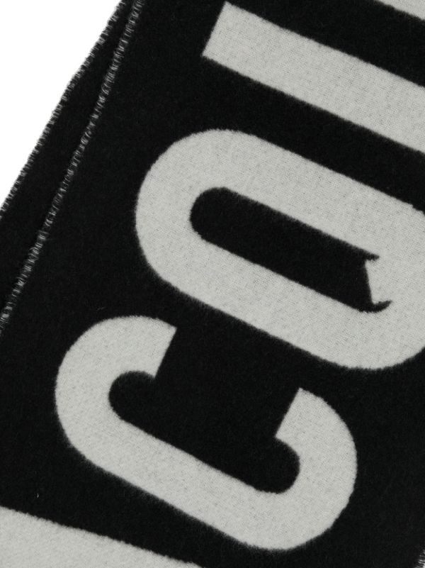 Jacquemus Black L'écharpe Logo Jacquard Wool Scarf | Browns Scarves
