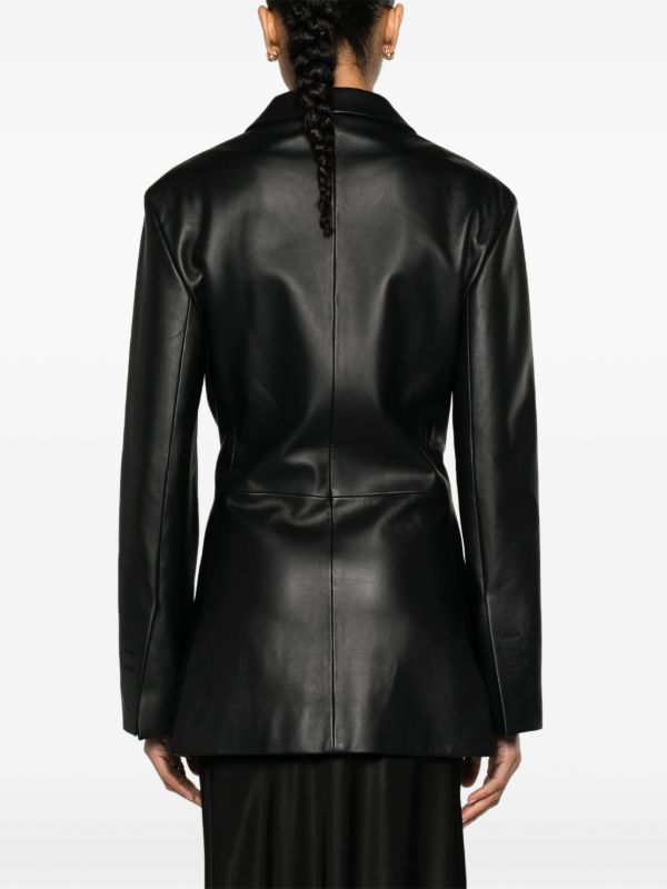 Jacquemus Black La Veste Tibau Leather Blazer | Browns Blazers