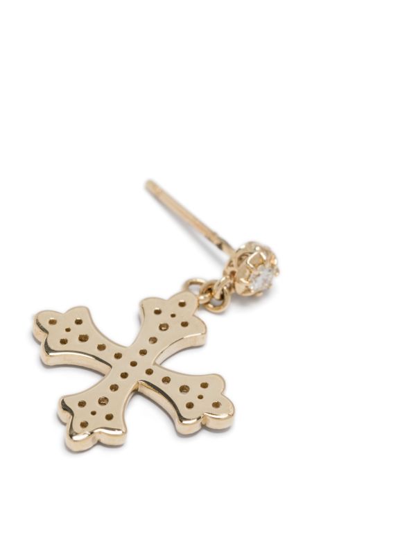 Jacquie Aiche 14kt Yellow Gold Cross Diamond Earring | Browns Earrings