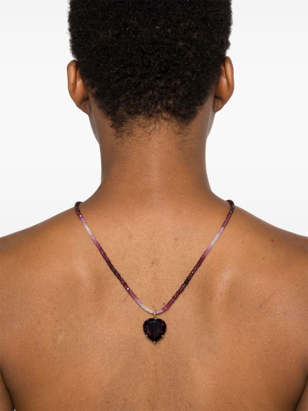 JIA JIA 14K Gold Heart Quartz And Ruby Necklace | Browns Fine Necklaces