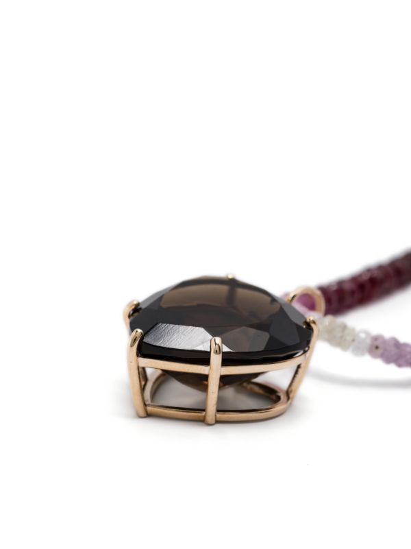 JIA JIA 14K Gold Heart Quartz And Ruby Necklace | Browns Fine Necklaces