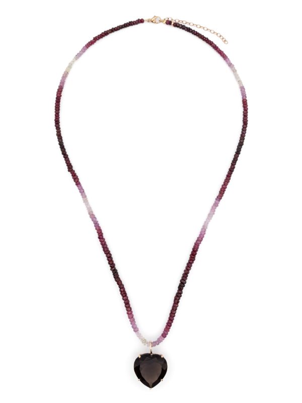 JIA JIA 14K Gold Heart Quartz And Ruby Necklace | Browns Fine Necklaces