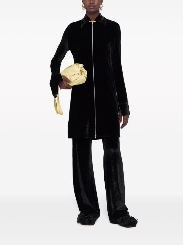 Jil Sander Black Wide-Leg Velvet Trousers | Browns Wide-Leg Pants
