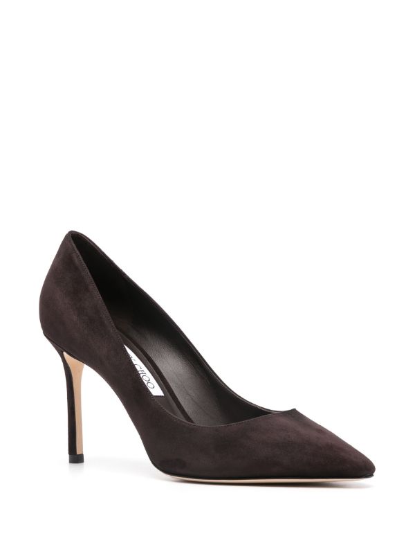 Jimmy Choo Brown Romy 85 Suede Pumps | Browns Pumps