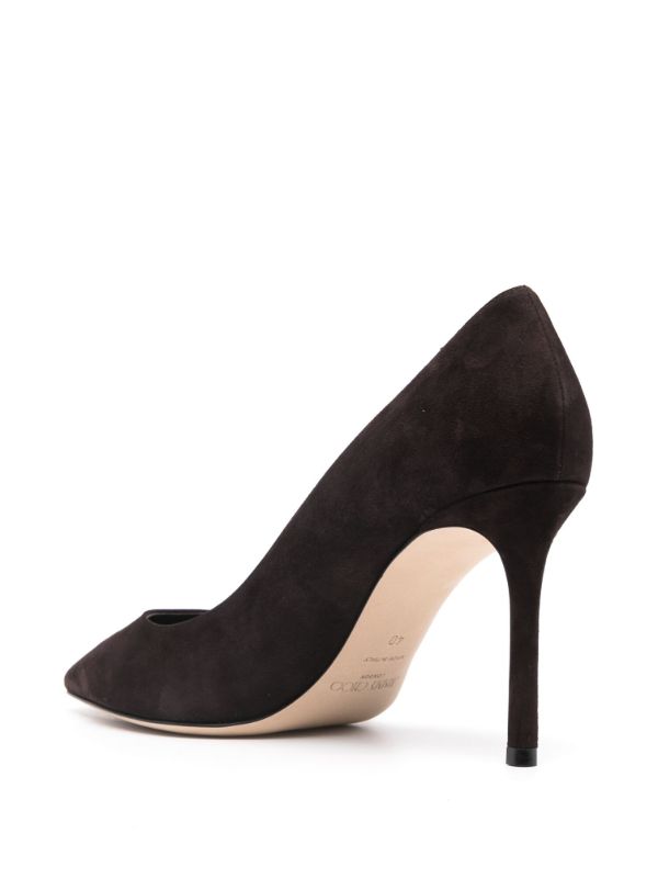 Jimmy Choo Brown Romy 85 Suede Pumps | Browns Pumps