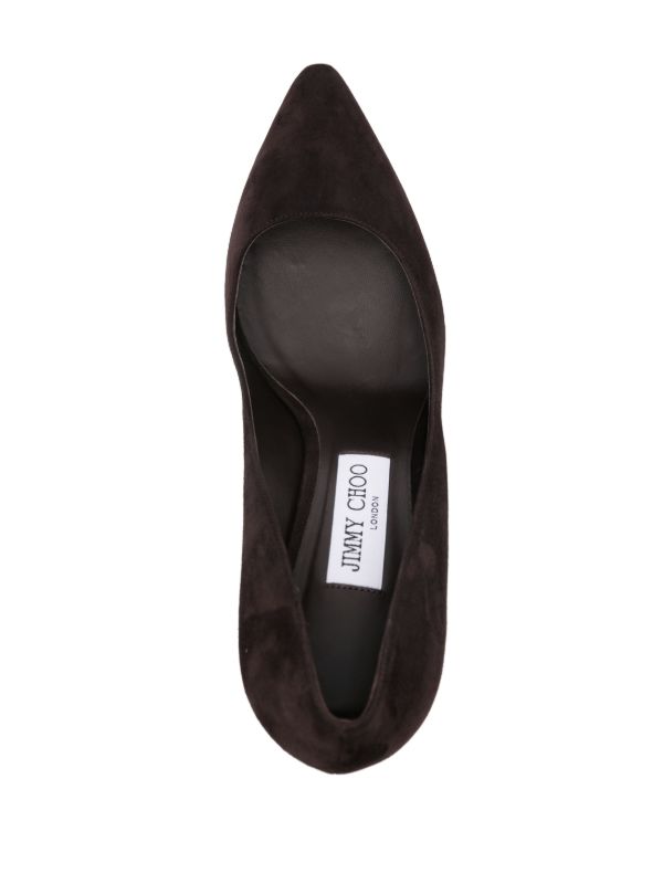 Jimmy Choo Brown Romy 85 Suede Pumps | Browns Pumps
