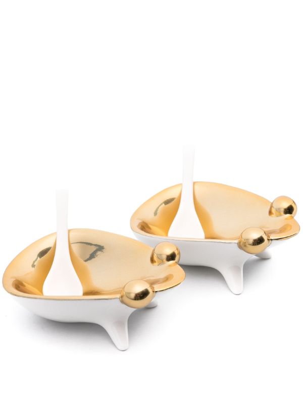 Jonathan Adler White Frog Salt And Pepper Cellar Set | Browns Plates & Bowls