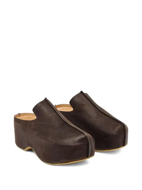 JW Anderson 50mm Suede Platform Mules | Browns Mules