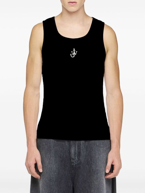 JW Anderson Anchor-Embroidered Tank Top | Browns Vests & Tank Tops