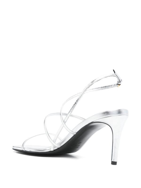KHAITE 75mm Metallic-Effect Sandals | Browns Sandals