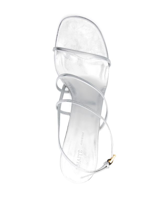 KHAITE 75mm Metallic-Effect Sandals | Browns Sandals