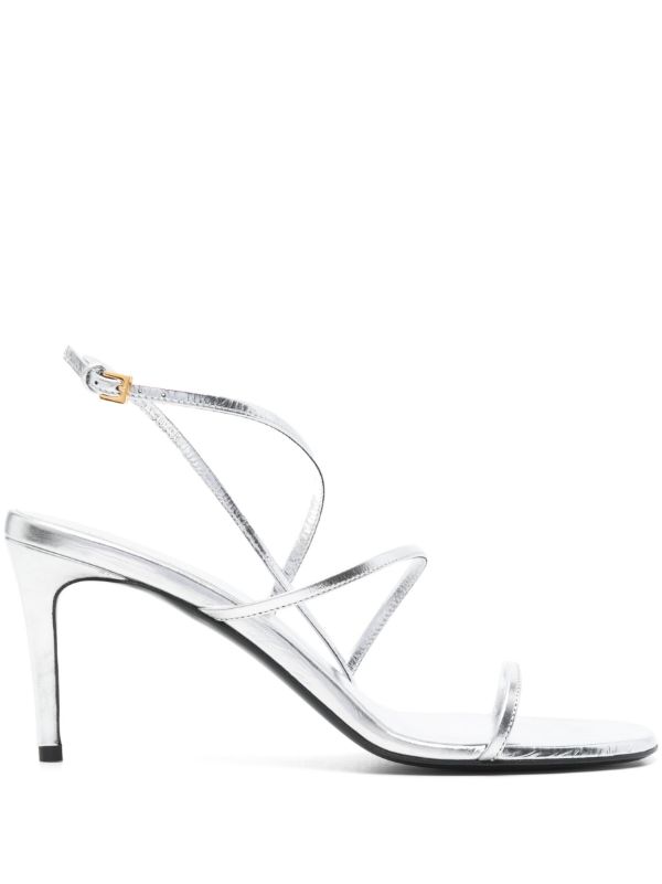 KHAITE 75mm Metallic-Effect Sandals | Browns Sandals