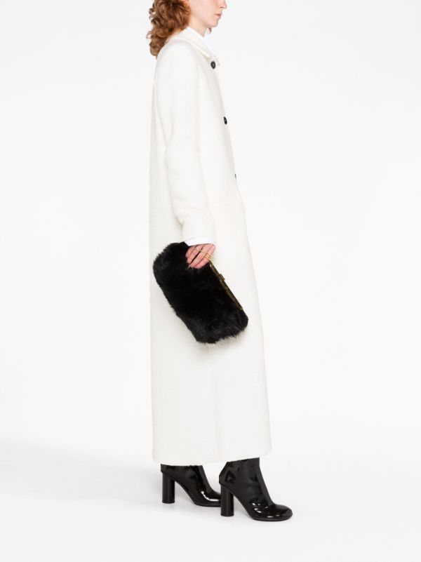 KHAITE Black Aimee Shearling Clutch Bag | Browns Clutch Bags