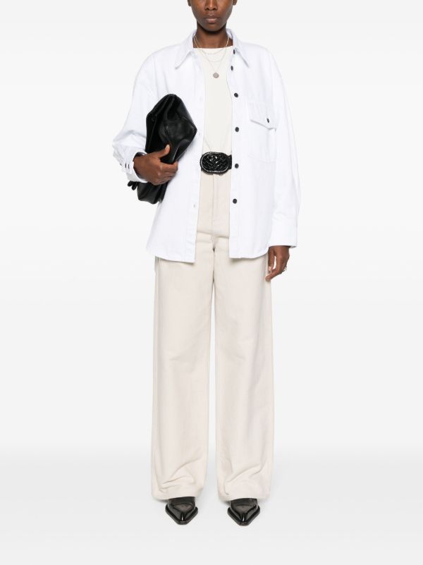 KHAITE White Mahmet Cotton Denim Shirt | Browns Shirts