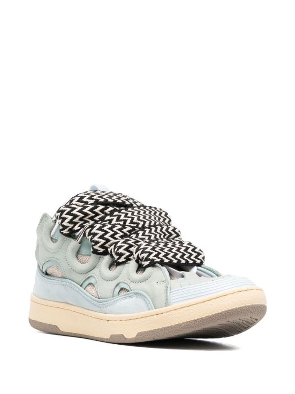 Lanvin Blue Curb Leather Sneakers | Browns Low-Tops