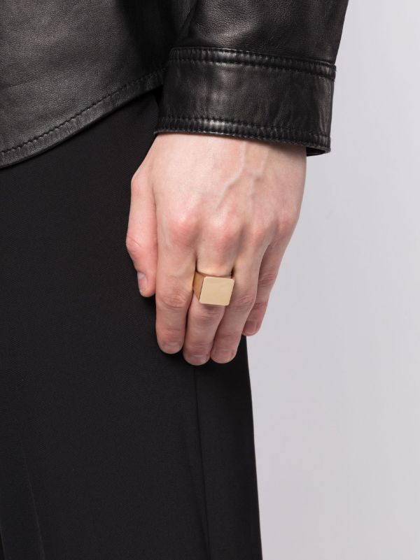 Lauren Rubinski 9K White Gold Engraved Logo Ring | Browns Rings