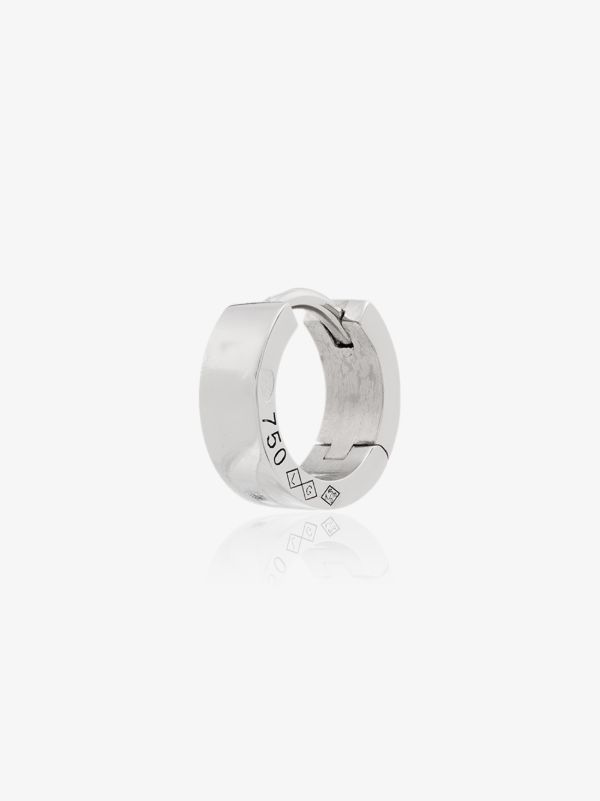 Le Gramme 18K white gold La 1.2g polished Ribbon hoop earring | Browns Earrings