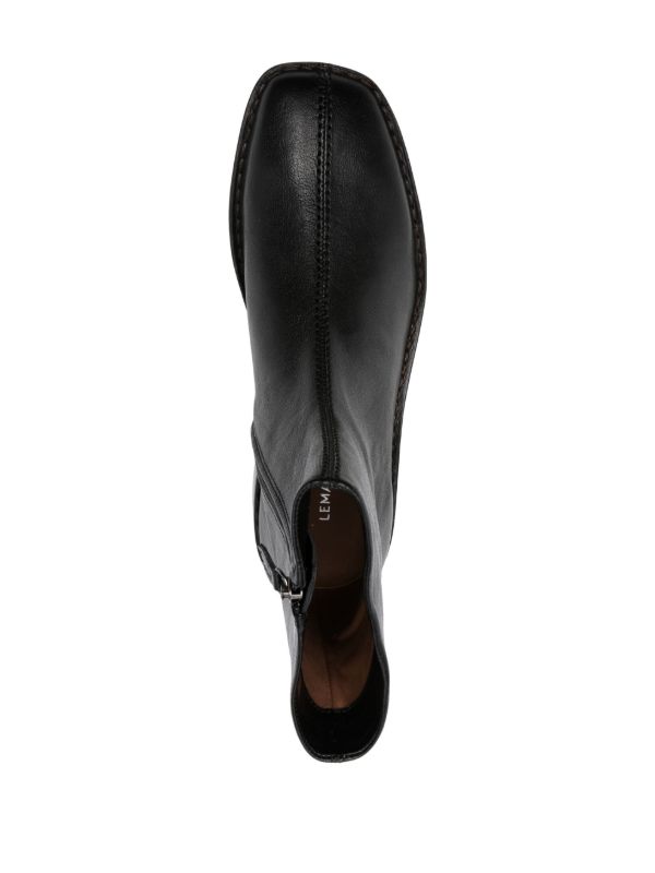 LEMAIRE Black Pipped Zip-Up Boots | Browns Boots