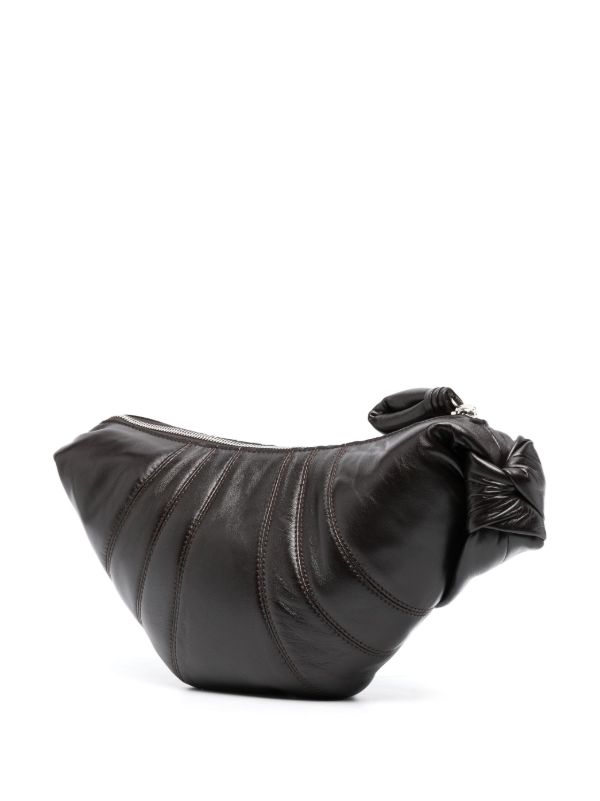 LEMAIRE Brown Small Croissant Leather Messenger Bag | Browns Messenger Bags