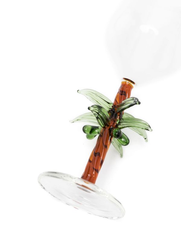 Les-Ottomans Brown Palm Tree Glass | Browns Glassware