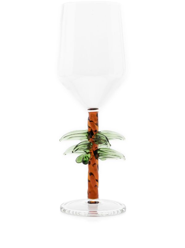 Les-Ottomans Brown Palm Tree Glass | Browns Glassware