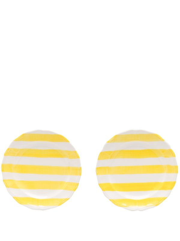Les-Ottomans Striped Plate Set | Browns Plates & Bowls