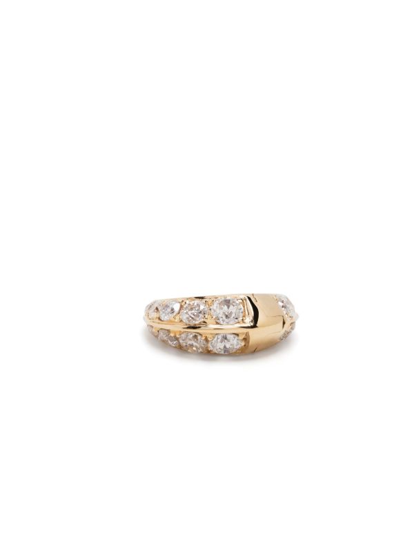 Lizzie Mandler Fine Jewelry 18K Yellow Gold Mini Crescent Diamond Single Hoop Earring | Browns Fine Earrings