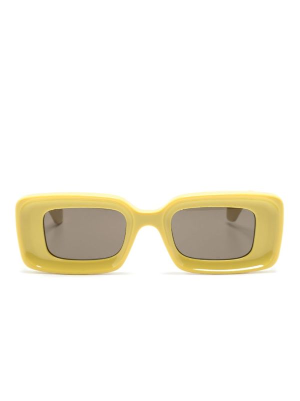 LOEWE EYEWEAR Yellow Anagram-plaque Sunglasses | Browns Sunglasses LOEWE EYEWEAR Yellow Anagram-plaque Sunglasses | Browns Sunglasses