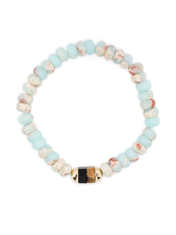 LUIS MORAIS 14K Yellow Gold 2 Hexagon Gemstone Beaded Bracelet | Browns Bracelets
