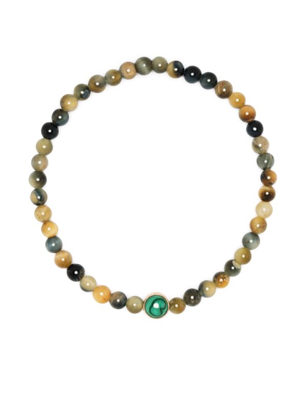 LUIS MORAIS 14K Yellow Gold agate diamond beaded bracelet | Browns Bracelets