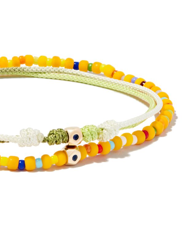 LUIS MORAIS 14K Yellow Gold Beaded And Cord Bracelet Set | Browns Bracelets