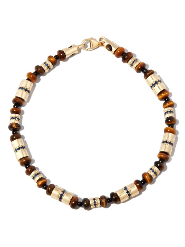 LUIS MORAIS 14K yellow gold diamond and malachite beaded bracelet | Browns Bracelets